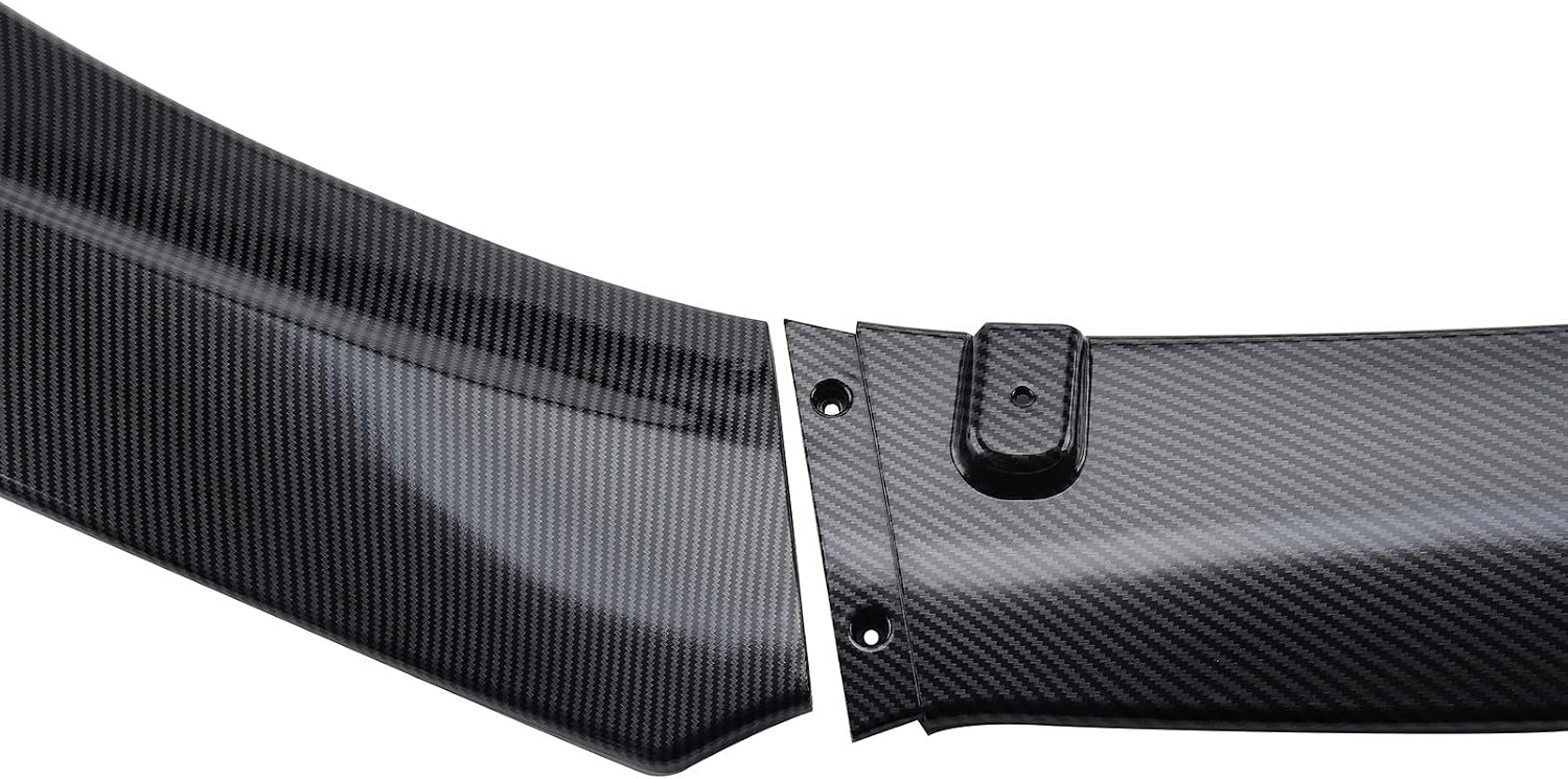MotorFansClub Front Bumper Lip Fit for Honda Civic SI Sedan 2013 2014 2015 | Fit for Civic 9th, Carbon Fiber Style, 3pcs Front Splitter Spoiler Protection Trim
