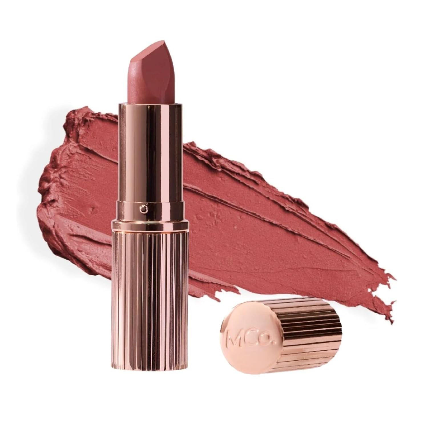 MCoBeauty – Crème Matte Luxe Lipstick – Cheeky Chat, Nude Pink Shade – Long-Lasting Hydrating Soft Matte – Creamy High-Pigment Full Coverage Bullet Lipstick – Vegan & Cruelty Free Lip Color | Creamy Matte Finish, Velvety-Soft Formula, Long-Lasting, All Day Hydration, Square Tip Bullet, Vegan & Cruelty Free