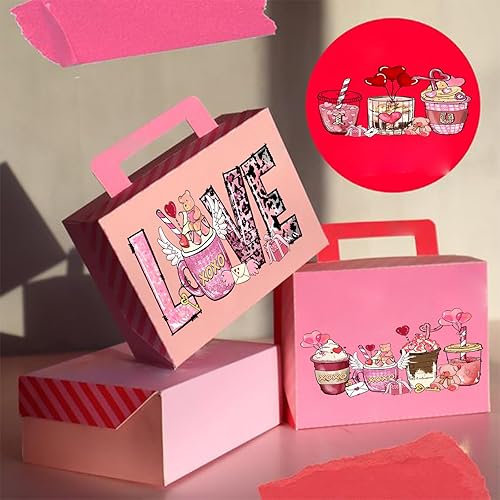 Miniatura 5 de Adhesivos de transferencia de vasos UV DTF para San Valentín para vidrio de 16 onzas, 5 hojas de amor con corazón frotado en transferencia, adhesivo