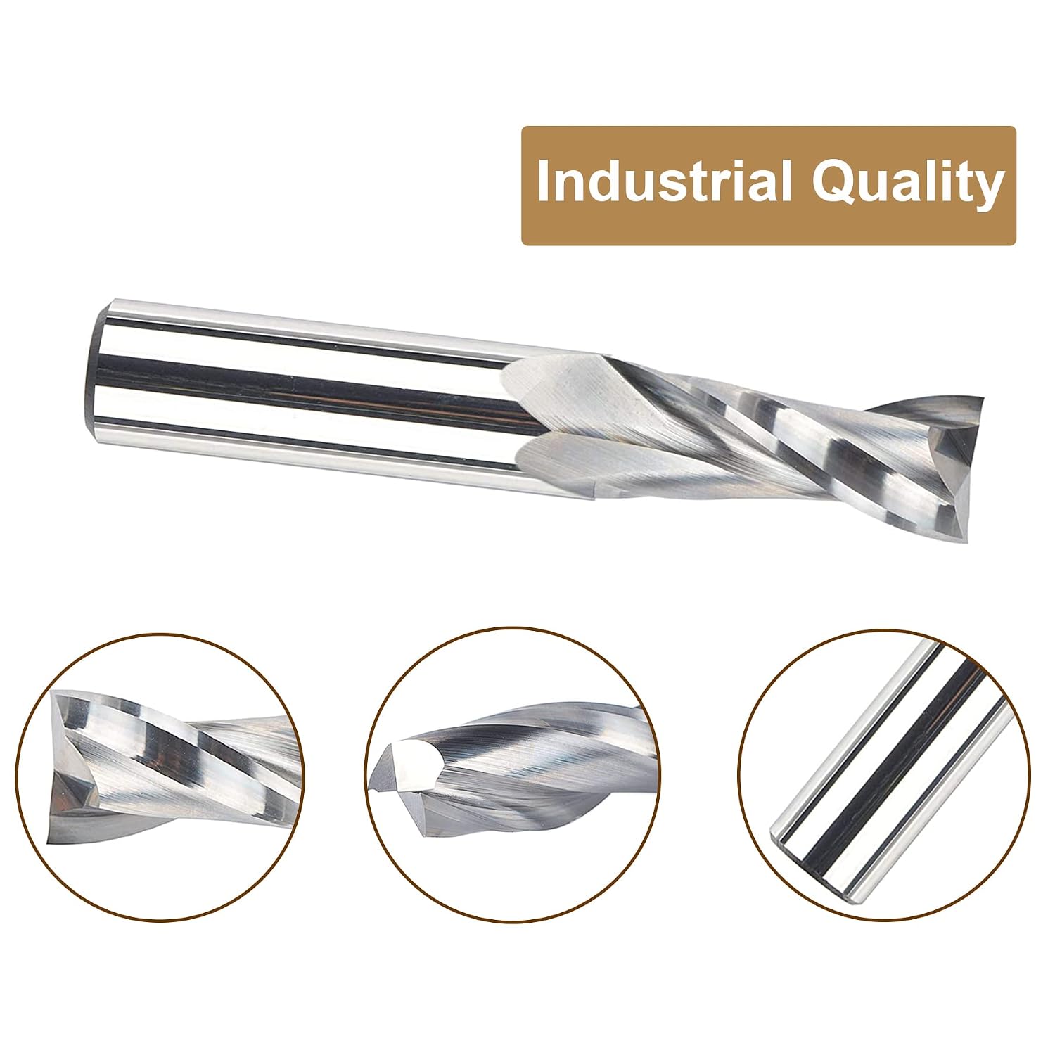 SpeTool Upcut Spiral CNC Router Bits with 1/2 Inch Shank , 1/2 Inch Cutting Diameter HRC55 Solid Carbide CNC End Mill for Wood Mortises and Cutting Dadoes Carving Engraving Tools