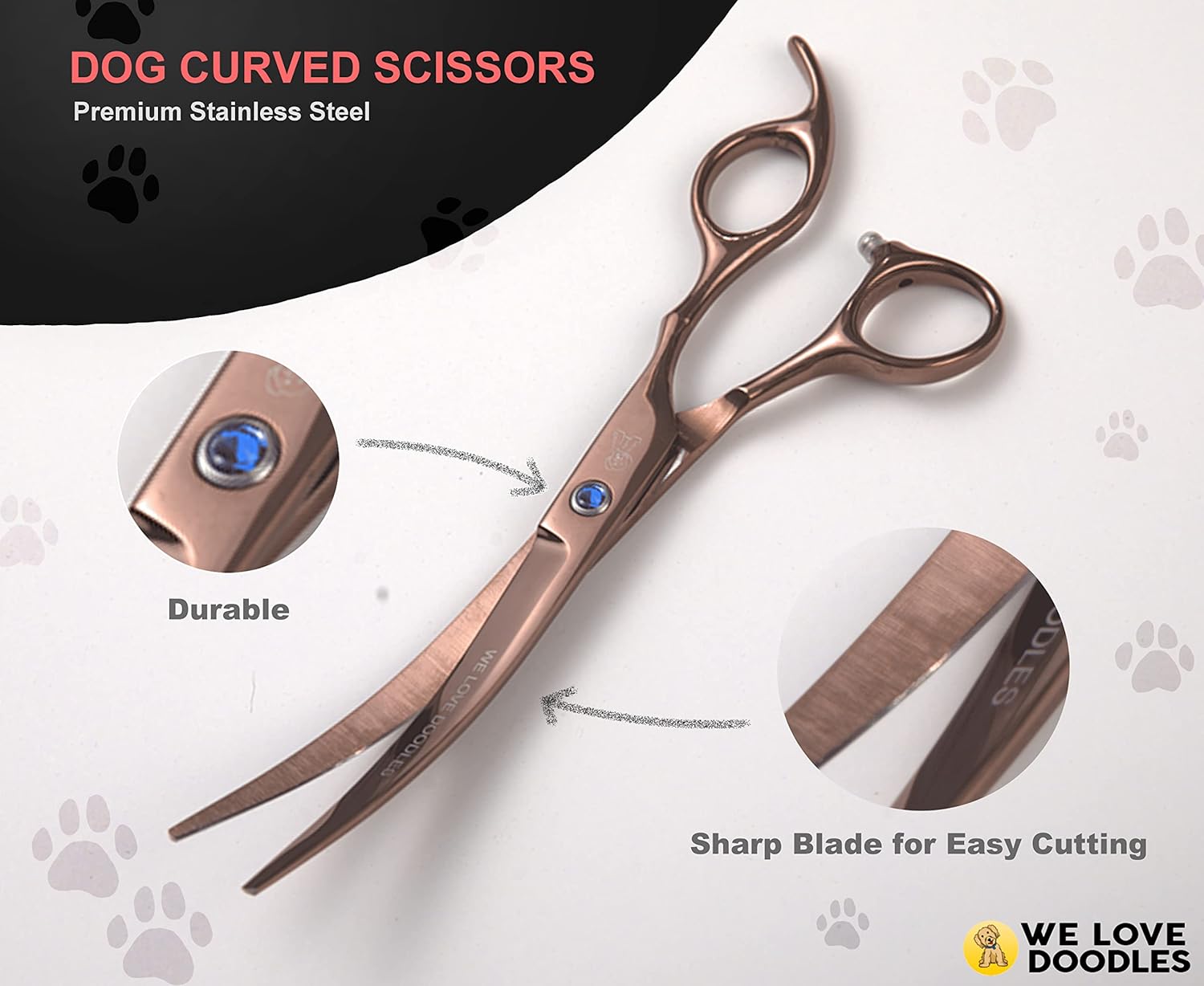 We Love Doodles Dog Grooming Comb Set & Dog Grooming Scissors Kit Bundle - Grooming Comb & Grooming Shears, Scissors and Scissors Kit - Removes Tangles