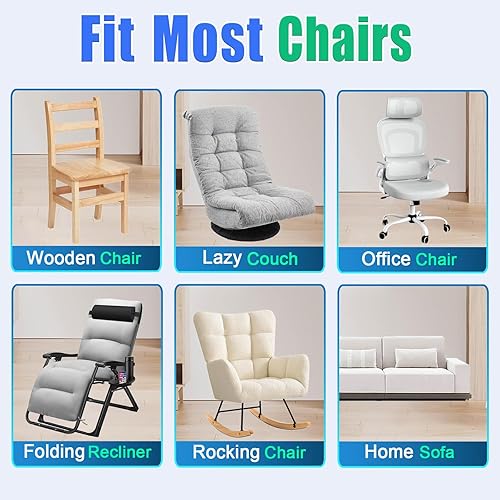 Miniatura 6 de Shiatsu - Masajeador de espalda con calor, cojín de asiento para silla de masaje, cojín de asiento para aliviar el estrés, amasado de tejido