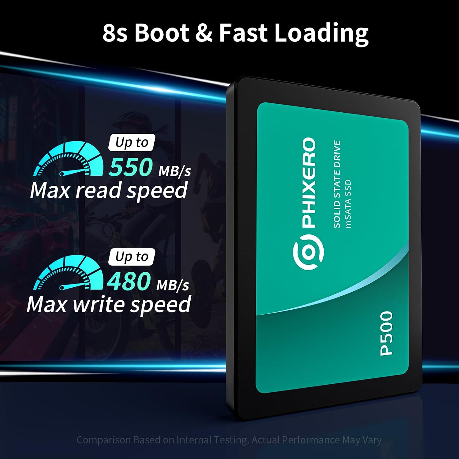 PHIXERO SATA SSD 512GB 3D NAND SATA Ⅲ 2.5 Inch Internal Solid State Drive for Laptop/Desktop PC/Mini PC - P500