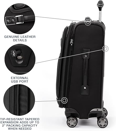 Miniatura 4 de Travelpro Platinum Elite-Softside - Maletas expansible con ruedas giratorias, Negro shadow), 409186101