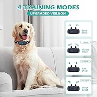 Vista 2 de Collar de choque para perro, collar eléctrico de entrenamiento para perros con control remoto de 2680 pies, IPX7 impermeable con 4 modos