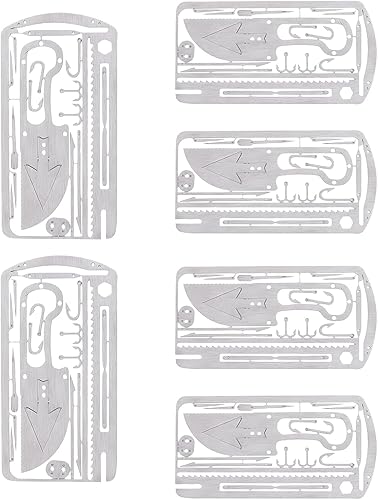 6 tarjetas de supervivencia multiherramienta de pesca, la mejor herramienta multiherramienta para situaciones de supervivencia para pesca al aire
