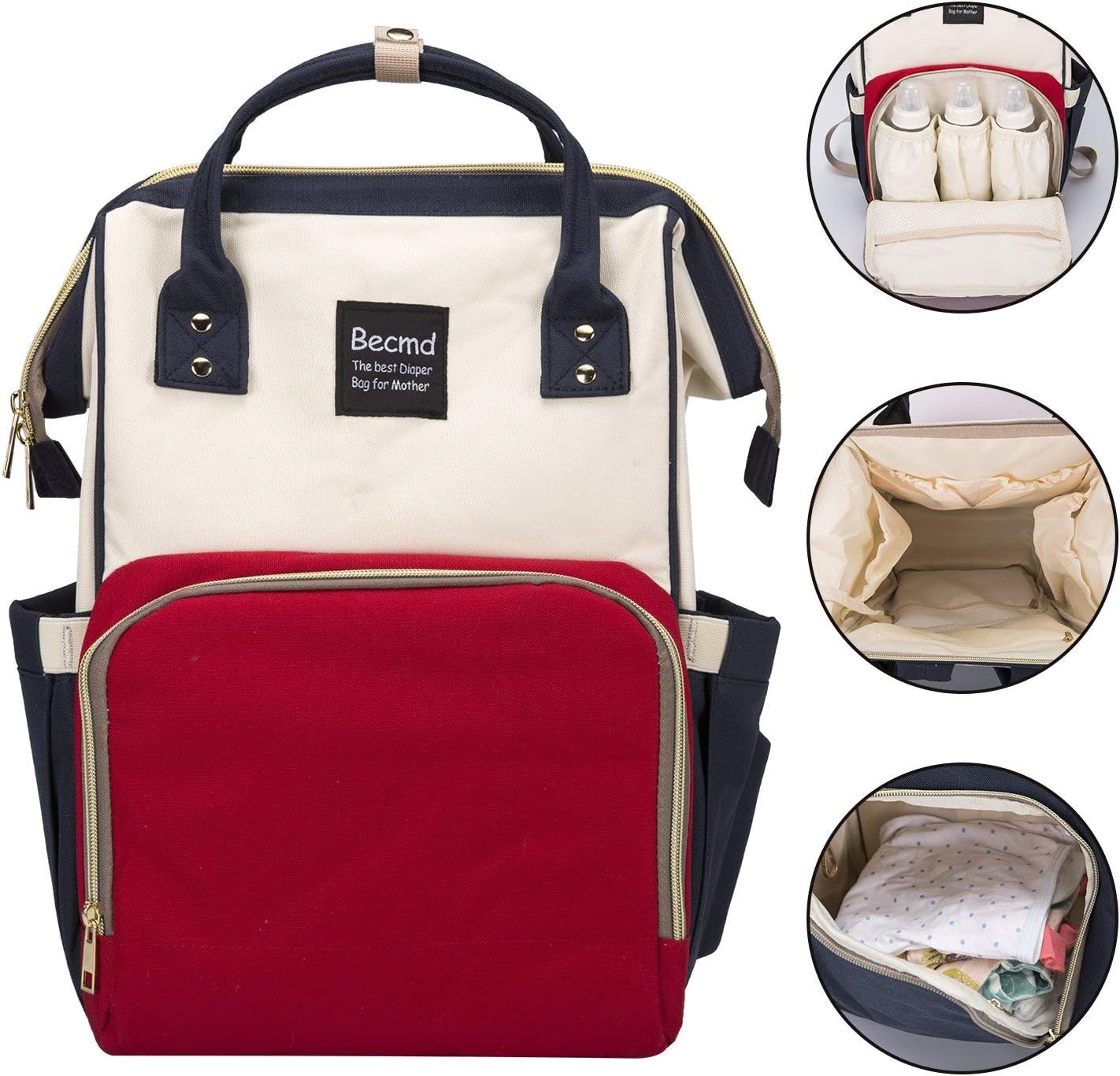 Diaper Bag,Becmd Large Capacity Diaper Bag Backpack,Multi-Function Travel Backpack Maternity Nappy Bag, Nurse bag,Fashion Mummy Bag,Waterproof for Baby Care,Stylish and Durable