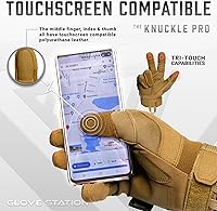 Vista 4 de Glove Station Guantes tácticos para hombre – Equipo utilitario con pantalla táctil y protección de nudillos duros, utilizados en motocicleta