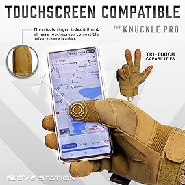 Glove Station Tactical Gloves for Men - Touchscreen Utility Gear with Hard Knuckle Protection Used in Motorcycle, Airsoft, Combat, Police, Shooting & Outdoor Work Tan X-Large