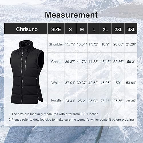 Miniatura 7 de Chrisuno Chalecos de invierno para mujer, ligeros, acolchados, chaleco utilitario