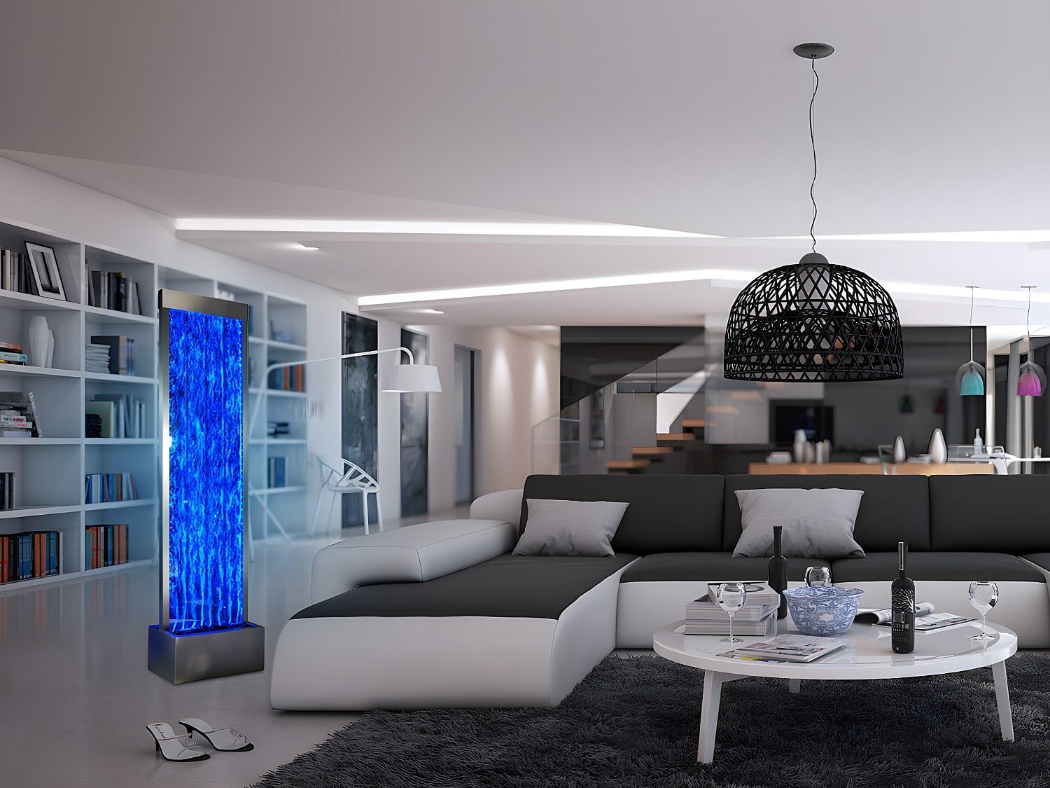 Vente-unique - Mur de bulles d'eau BLENNIE - LEDs à couleur changeante - H.150 cm