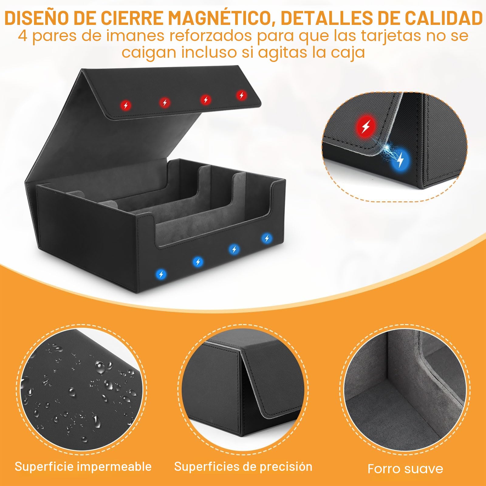 talifoca Caja de Cartas para MTG, Caja para cartas Magic the Gathering para 1800+ Cartas, Card Deck Box, Cajas de Almacenamiento de Tarjetas Coleccionables con 22 Divisores, for MTG, YuGiOh, TCG