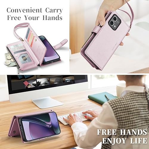 Miniatura 5 de Kowauri Funda para Motorola Moto G Stylus 5G 2023, funda magnética de piel sintética con tapa para mujeres y hombres, con correa de muñeca
