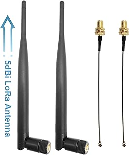 915MHz LoRa Antenna Omni 5dbi Gain SMA Male for ESP32 LoRa OLED Board + 15cm IPEX Extension Cable 2 Pcs