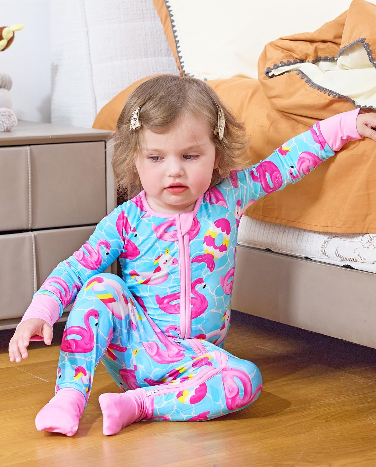 Viscose Derived from Bamboo Baby Footie Pajamas Convertible Newborn Sleeper for Baby Girl Zipper Onesie 0-24M - Image 8