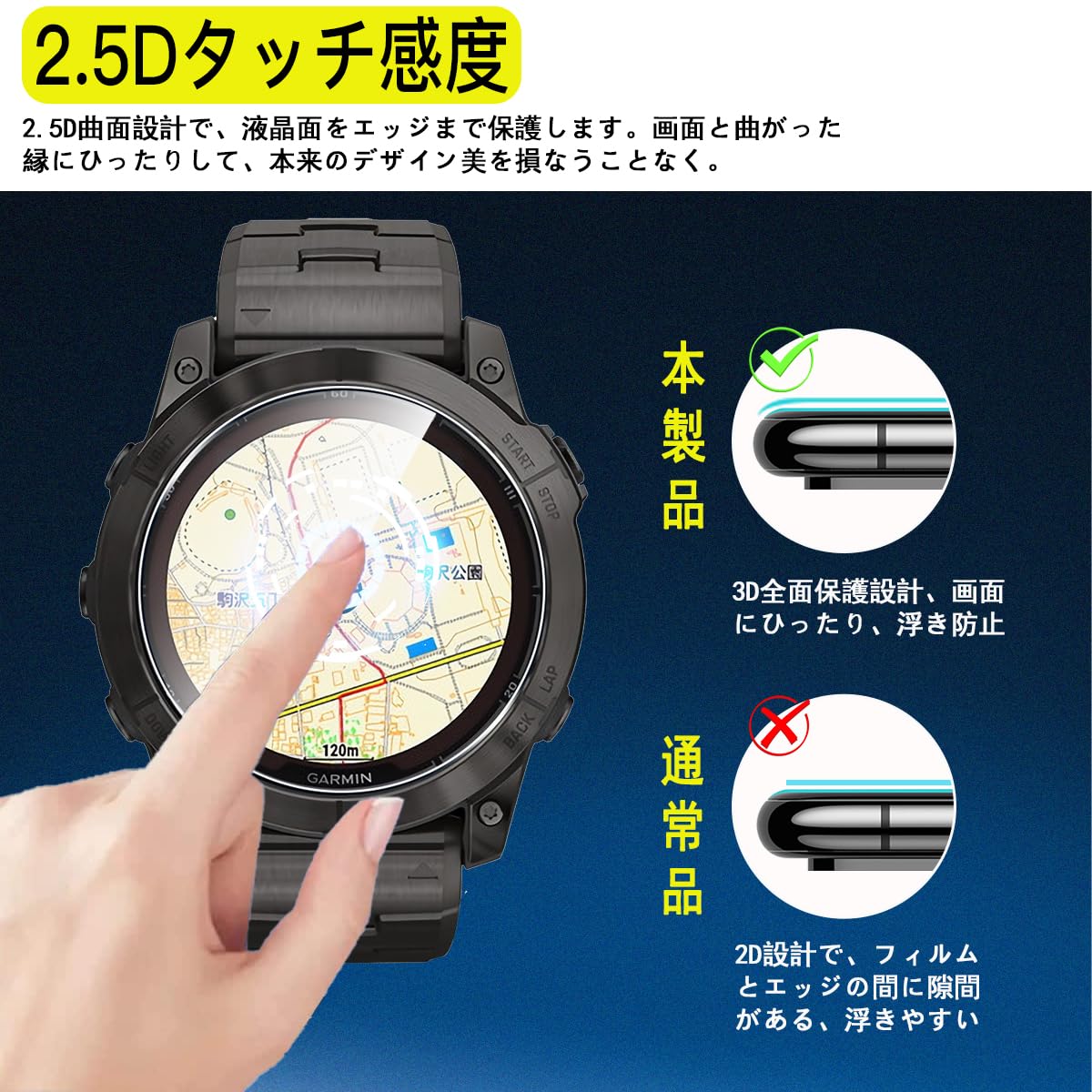 Amazon.co.jp: 対応 （GARMIN） fenix 7X Pro/epix Pro ガラスフィルム 