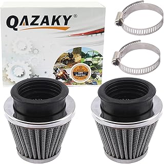 QAZAKY 2 peças de limpador de filtro de ar 57mm 58mm 59mm 60mm compatível com 50cc-90cc 110cc 125cc 150cc 200cc 250cc GY6 motocicleta ATV Scooter Quad Go Kart Moped Pit Dirt Racing Bike Suzuki Baja 2,