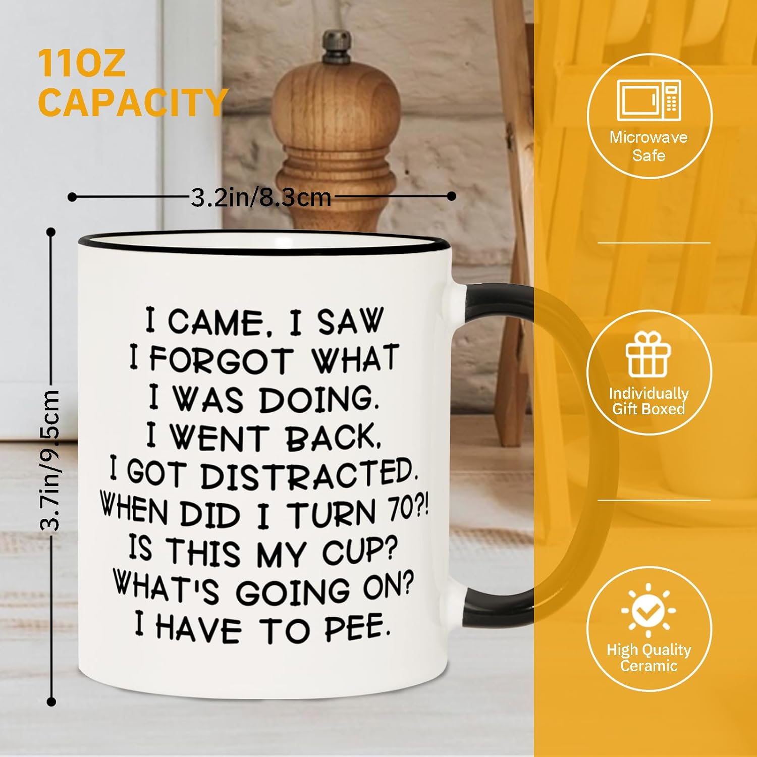 Shqiueos Funny 70th Birthday Gifts for Women Men Mug 11oz, 70 Year Old Birthday Gifts for Her Him, Happy 70th Bday Gift Idea for Mom Dad Grandpa Grandma, 1956 Birthday Gift Decorations Coffee Cup - Image 8