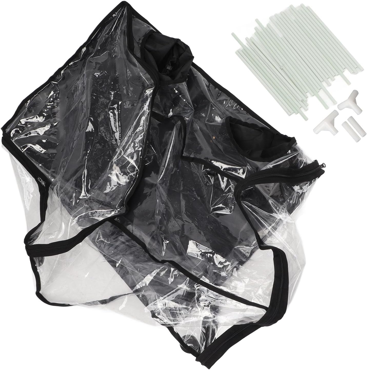 Srliya Mushroom Observation Box, Spacious Transparent Foldable Mycology Still Air Box with Sturdy EVA Tubing, for Home Scientists and Mushroom Growers