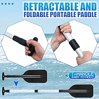 Vista 6 de Tradder 2 remos telescópicos plegables para kayak, remo de 21.3 a 41.7 pulgadas, remo de plástico de aluminio, remo de longitud ajustable