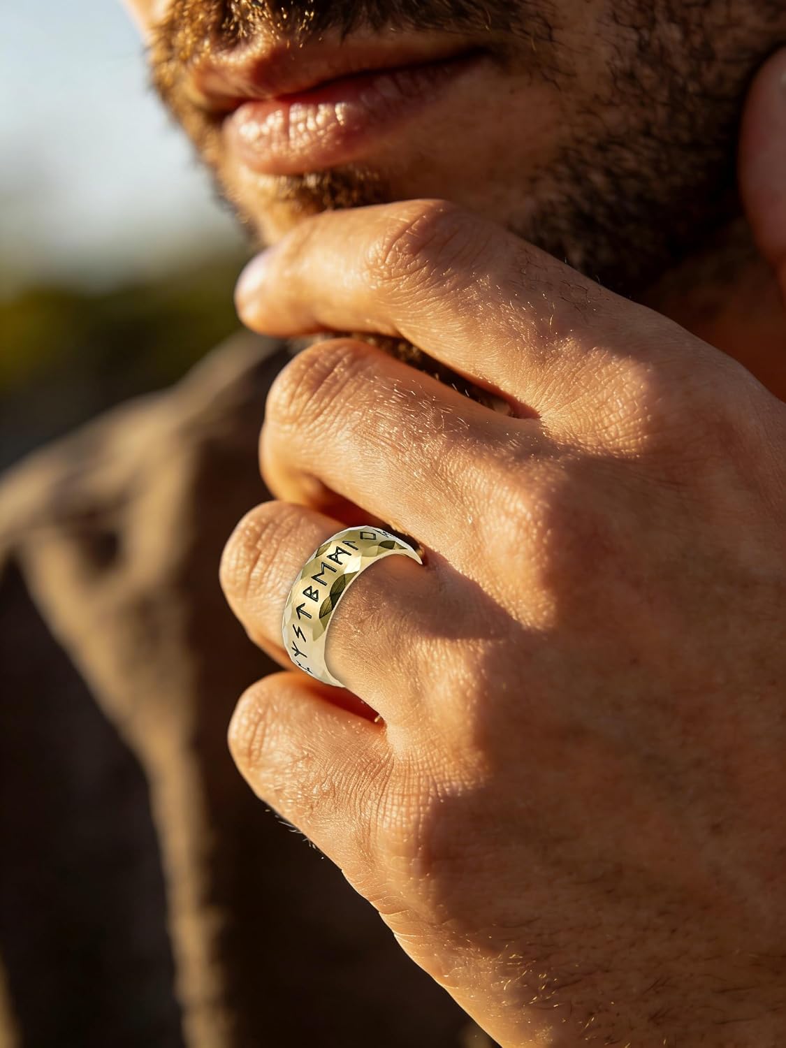 Men's Viking Rings Ring Stainless Steel/Silver/Black/Retro Silver Runes Norse Nordic Engagement Wedding Bands Ring for Men size 8-12