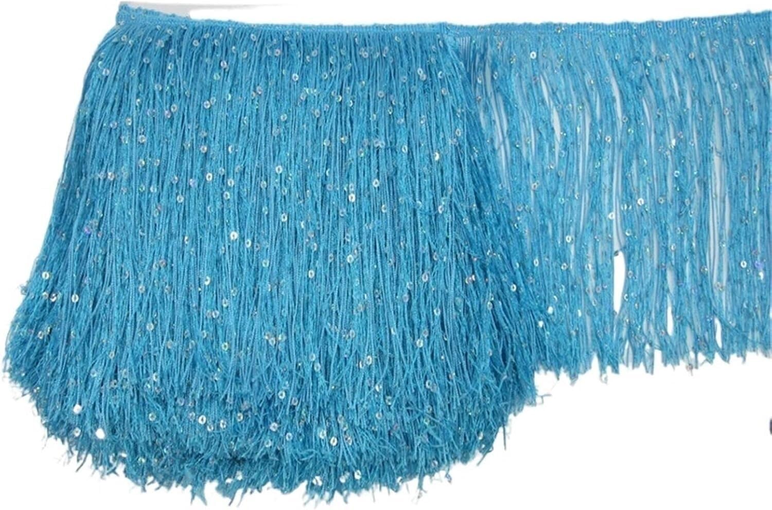 Ruban de dentelle à franges et paillettes de 2m Color7 pour costume de scène