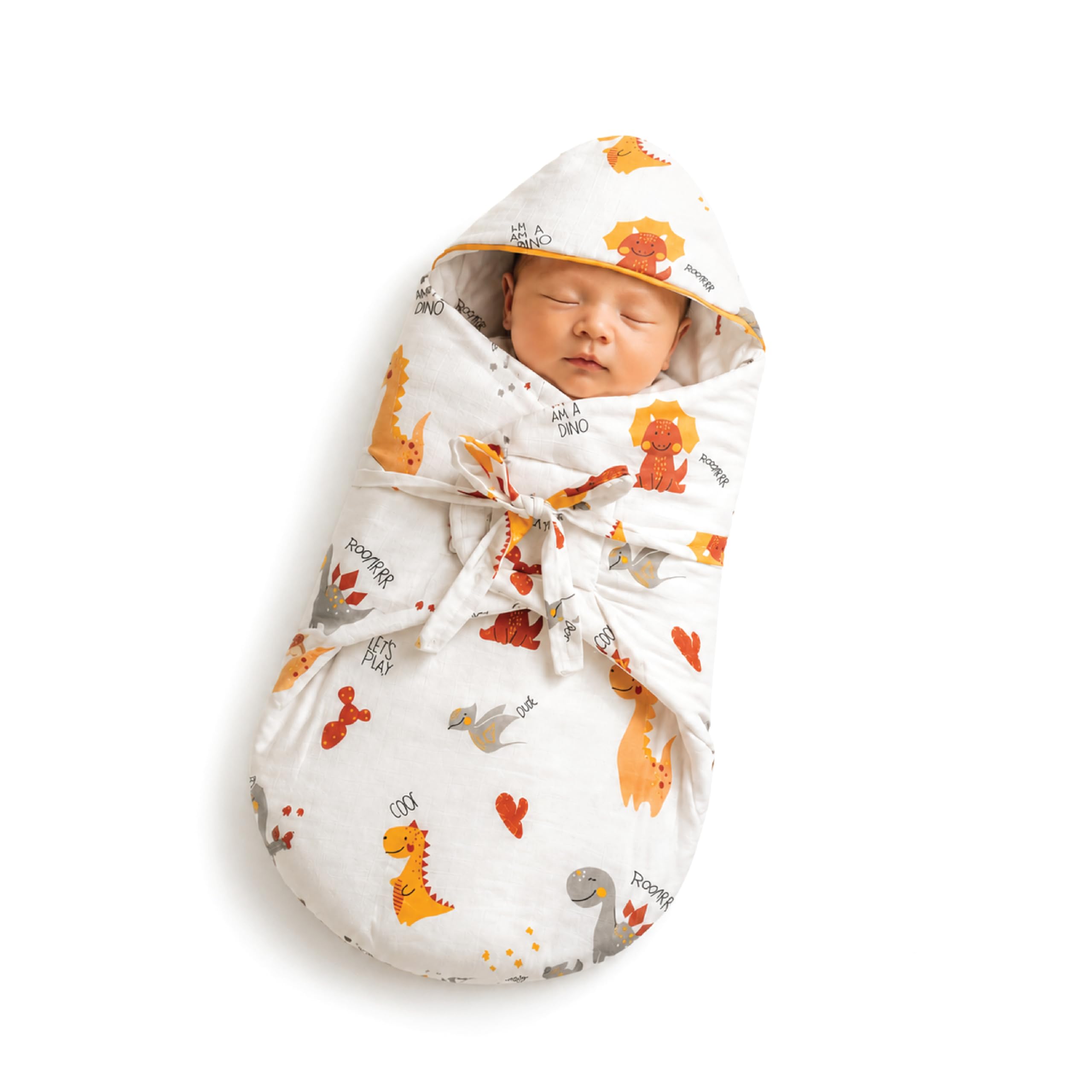 Cuddle & Co. 100% Muslin Cotton Baby Swaddle Wrap & Sleeping Bag| Hooded Carry Nest with Double Zipper for Diaper Change & Baby Safe Velcro | Lightweight Breathable Bedding Gift (Newborn 0-9 Months)-picture-18