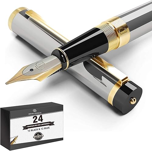 Miniatura 26 de Pluma estilográfica Dryden Luxury, clásica y moderna, de colección ejecutiva y vintage, idea de regalo de negocios y para la caligrafía, Azul