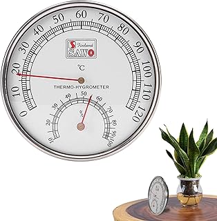 Sauna Termômetro Celsius | umidado testador temperatura multiuso - Relógio -higrômetro aço inoxidável para uso sauna a vapor Uwariloy