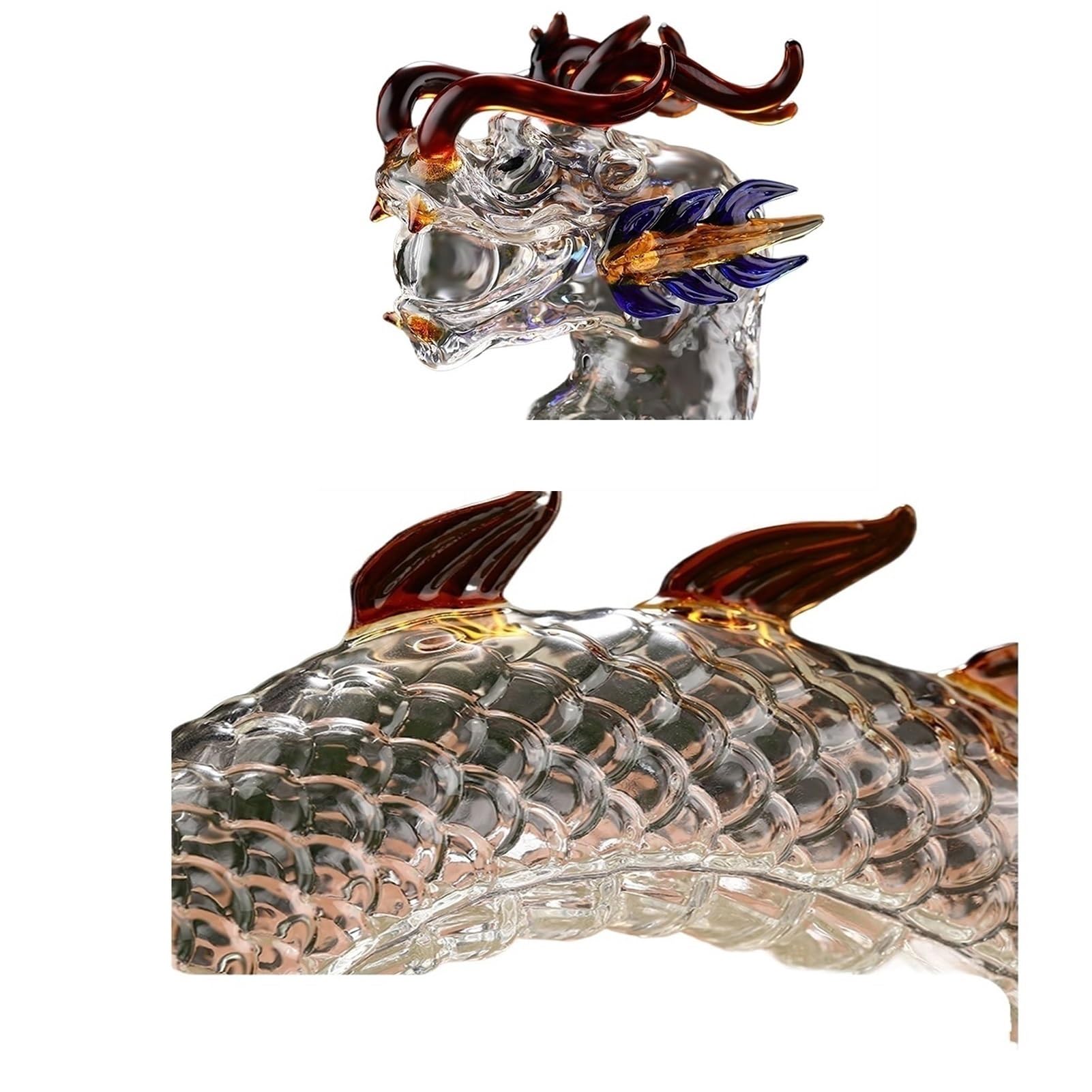 1000ML Decantador Whisky - Arte Estatua, Escultura De Decantador De Whisky Con Forma De Animal En 3D, Botellas De Vino De Vidrio Sin Plomo, Regalos Decorativos, Recipientes Vino(Dragon+gift box)