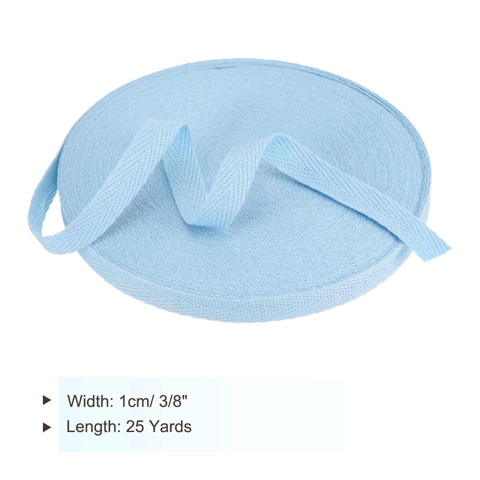 PATIKIL Cotton Twill Tape 3/8 Inch 25 Yards Cotton Ribbon Bias Binding Tape Herringbone Webbing Trim for Sewing Gift Wrapping Craft DIY Light Cyan - Image 2