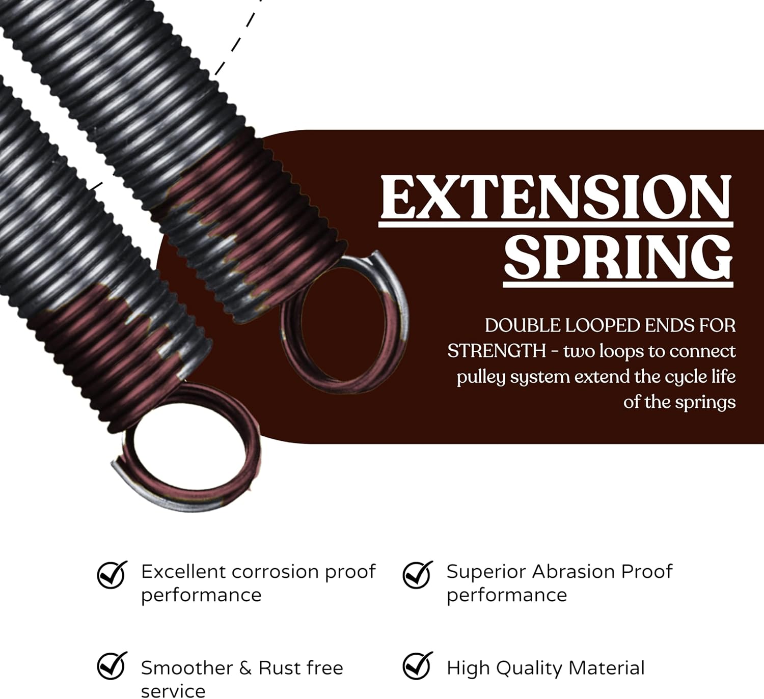 Heavy Duty Residential Garage Door Extension Springs 2-Pack (160 lbs.) Brown