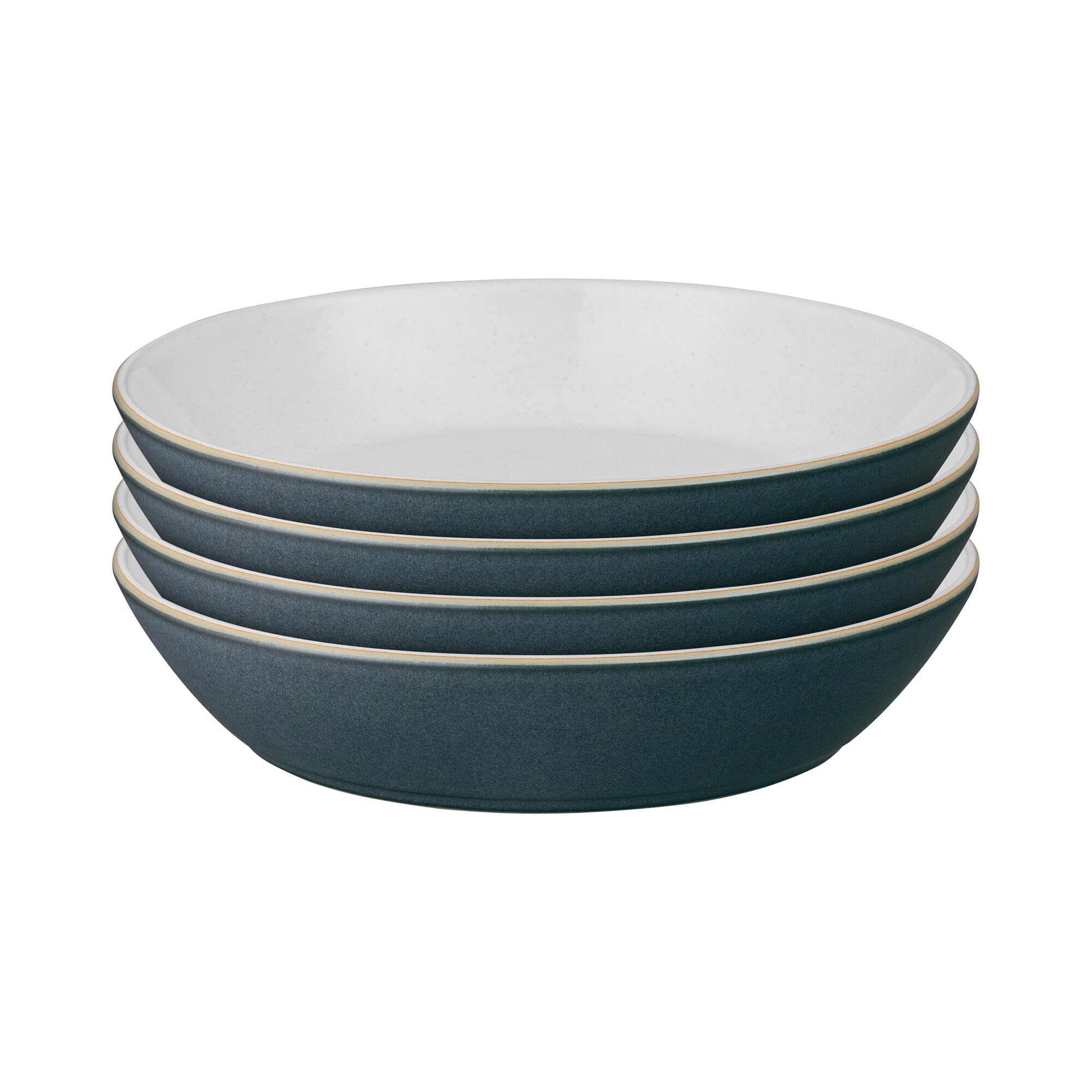 Denby Charcoal Blue - Impression Pasta Bowls Set Of 4 - Dishwasher Microwave Safe Crockery - Ceramic Stoneware Tableware