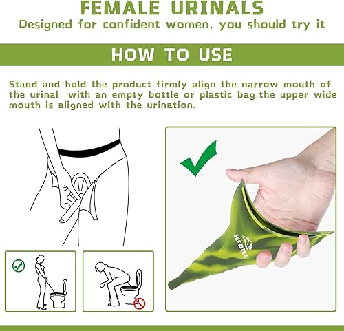 Miniatura 4 de JefDiee Dispositivo de micción femenina embudo de orina de silicona que permite a las mujeres orinar de pie