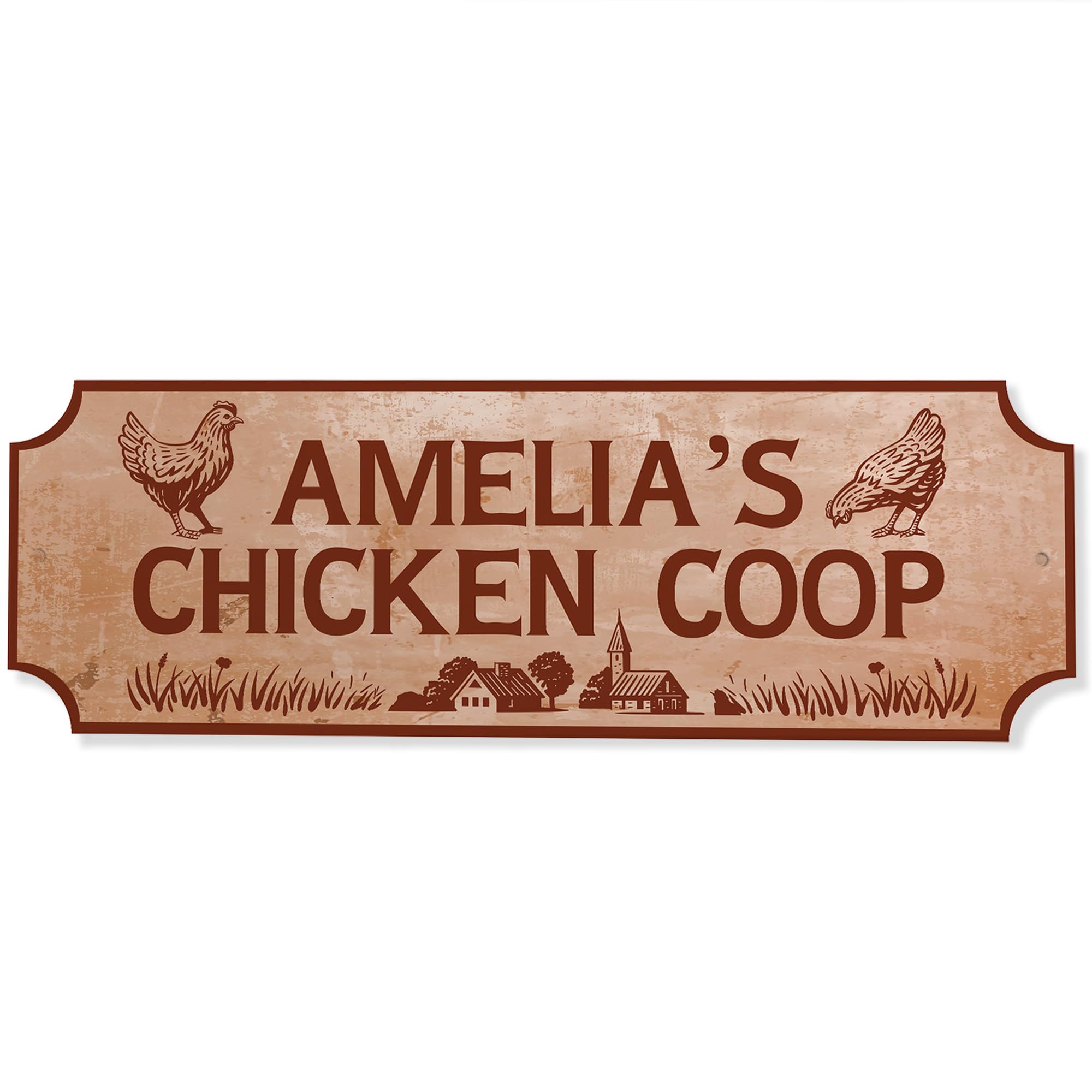 Red Ocean Personalised Chicken Coop Farm Sign For Outside Hen House Plaques Custom Chicken House Signs 30x10cm Garden Wall Plaques Pet Signs