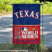Vista 2 de Texas Rangers 2023 World Champions - Bandera de jardín de doble cara