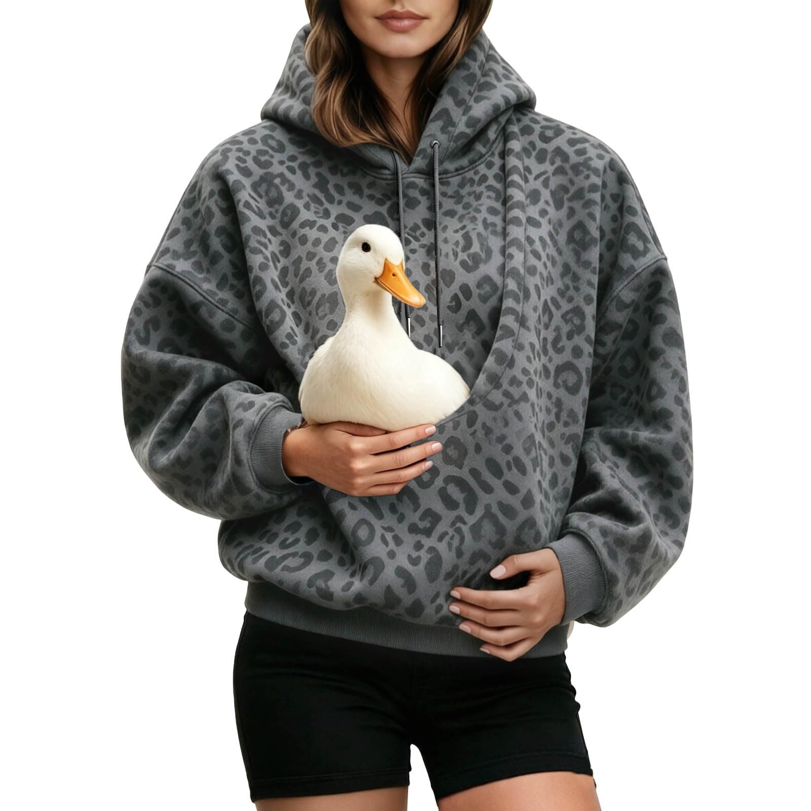 Oversized Hoodie with Dog Pouch – Soft Pet Carrier Sweatshirt for Puppy — image 1