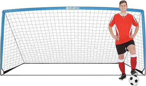 Miniatura 14 de BOHEN 11x5.5 FT/9x5 FT/6x4 FT Portable Metal Soccer Goal for Backyard with Carry Bag - Fun for Outdoor Indoor Training Games for Kids and Adult,