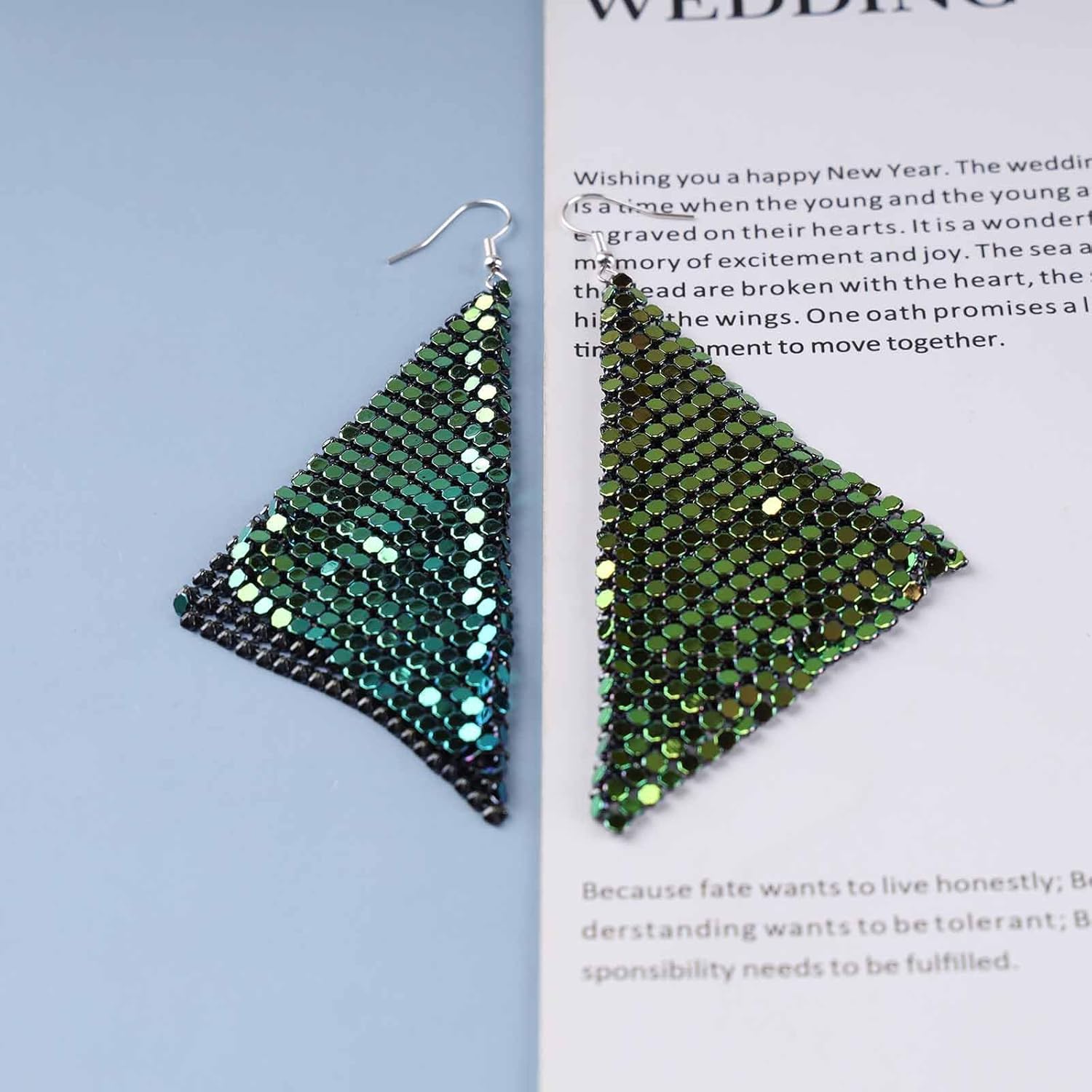 Boho Metal Mesh Earrings Gold Sequin Drop Earrings Sequin Tassel Dangle Earrings Long Mesh Grid Earrings statement sequin earrings Jewelry for Women and Girls - Image 4