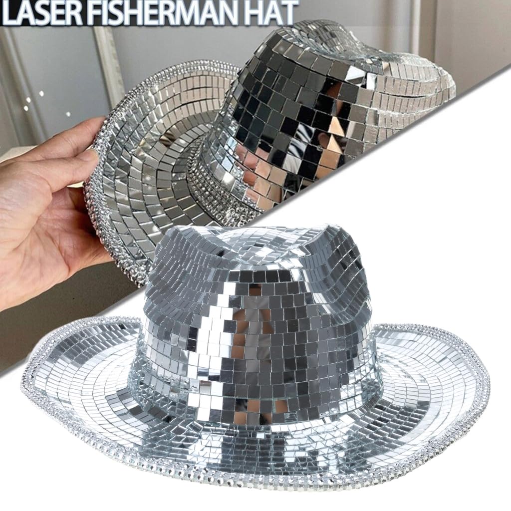 Cappello da dj con paillettes, per feste, cappello Panama per palcoscenico, club, feste, ballo