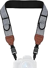 USA GEAR Camera Strap with Quick Release Buckles and Sccessory Storage Pockets - Compatible with Canon, Fujifilm, Nikon, Sony DSLR, Mirrorless and Snapshot Cameras