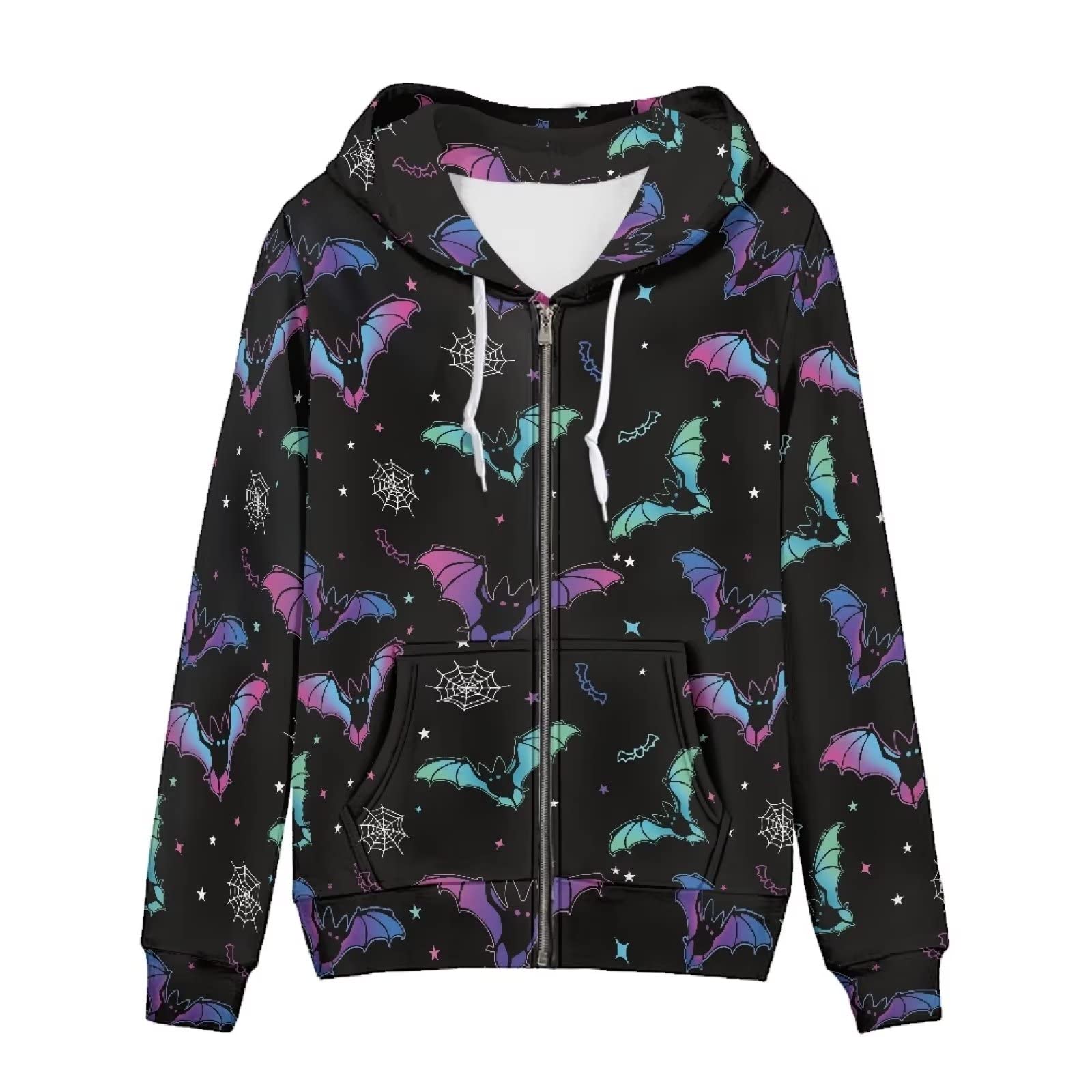Felpa con cappuccio da donna alla moda con cerniera e giacca primaverile, Mazza, S
