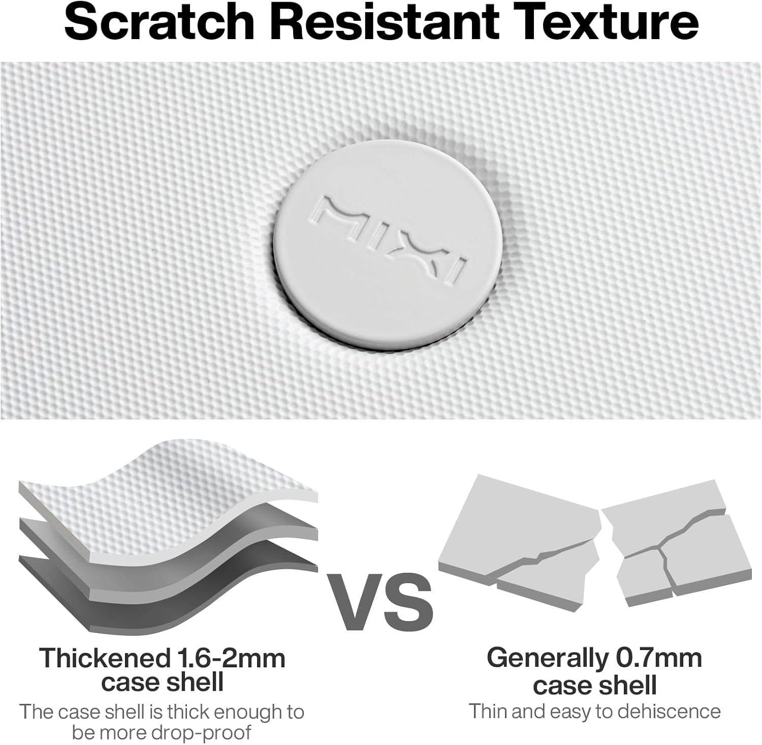 mixi Upgrade Carry on Luggage 14 Inch Underseat Personal Item Suitcases with Spinner Wheels, Hardside Rolling Suitcase PC with TSA Lock Lightweight Travel Case, Fine Grid Smoke White - Image 3