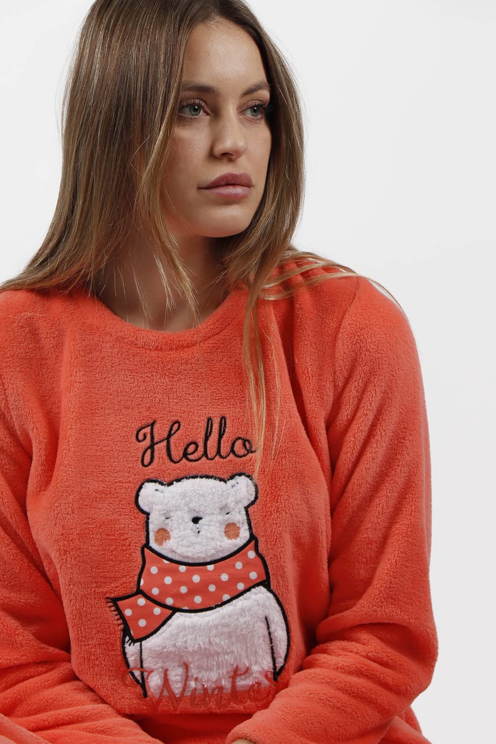 ADMAS Pijama calentito Manga Larga para Mujer