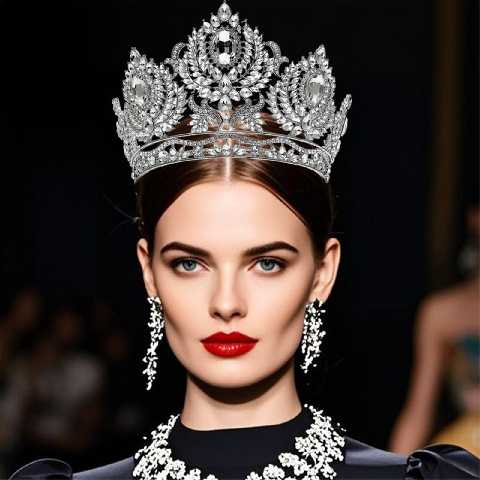 Diademi di strass cristallo con grande diadema