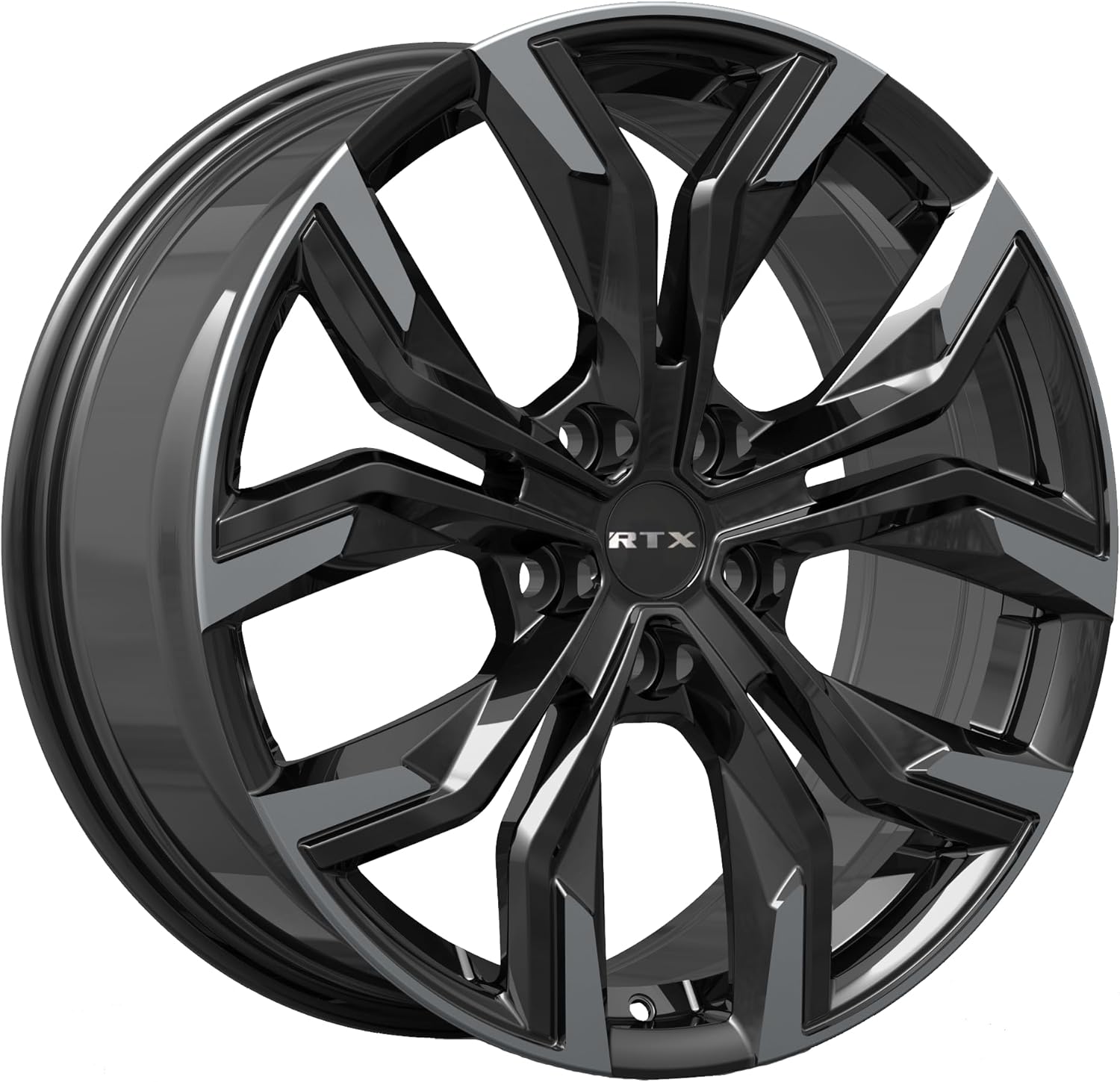 Wheel - 20x8-5x114.3 - ET42 | Gloss Black Machined Finish | Alloy Rim Wheel | Multi-Spoke Design | Compatible with 2011-2014 Chrysler 200 | 2008-2014 Dodge Avenger | 2006-2012 Ford Fusion