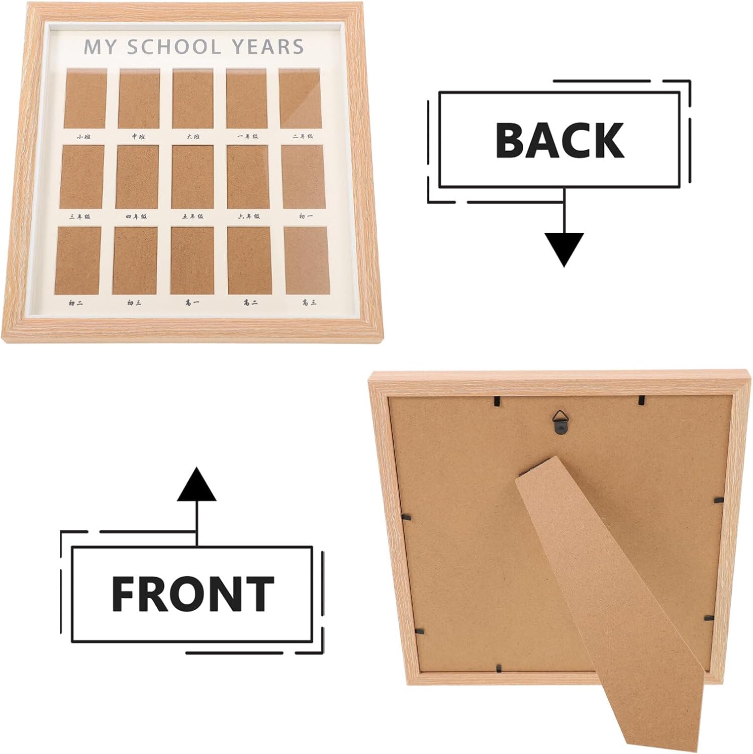 TOYANDONA School Years Picture Frame for Baby Growth Record Wood Keepsake
