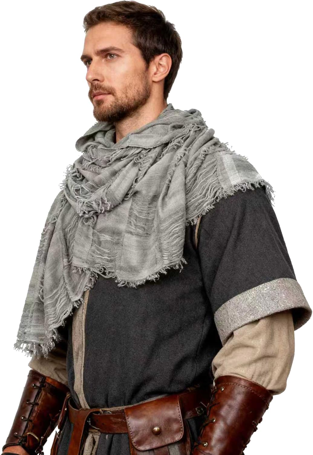 L'VOW Post Apocalyptic Wrap Scarf Medieval Hooded Shawl Cape