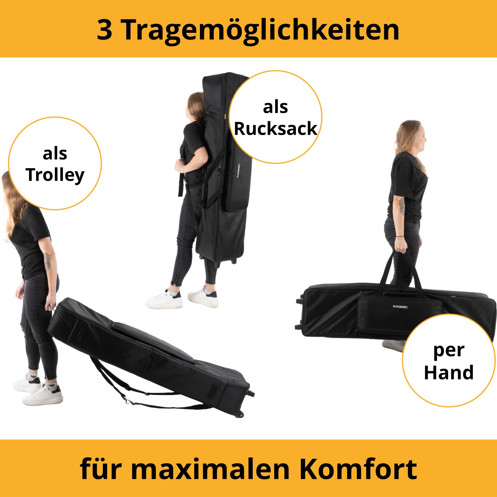 McGrey BS-88 Keyboard Trolly Set - Einsteiger-Keyboard in Stagepiano-Optik mit 88 Tasten - 146 Klänge - Split-, Dual- und Twinova-Funktion - inklusive Sustain-Pedal - schwarz