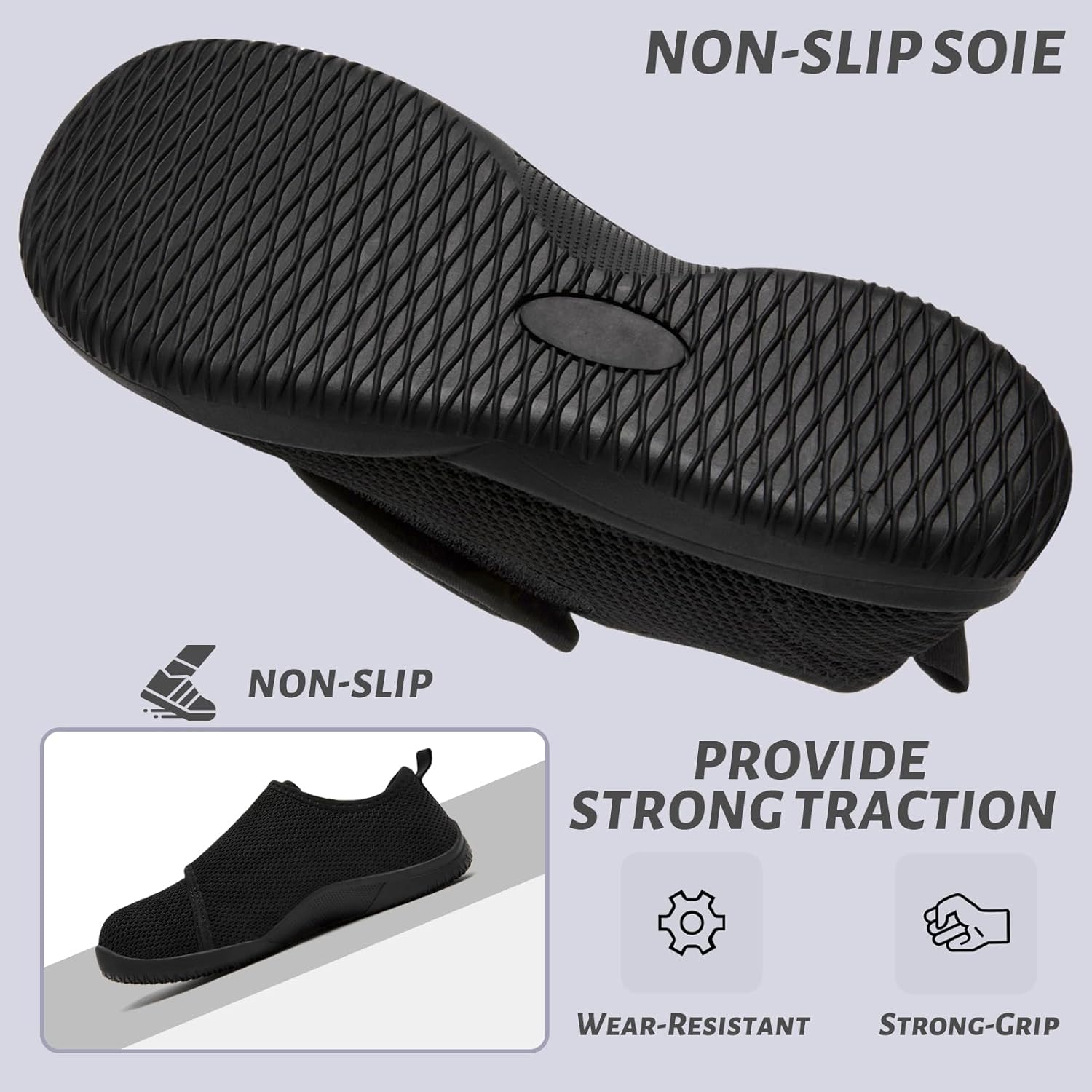 YTATSP Womens Diabetic Shoes Slip On Orthopedic Slippers Adjustable Velcro Wide Toe Box House Shoes Zapatos para DiabéTicos Mujer Comfortable Edema Wlking Shoes - Image 4